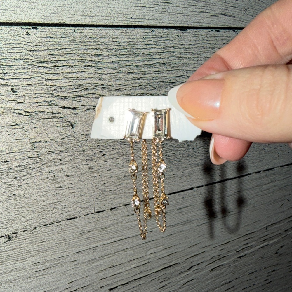 Elegant Gold and Silver Chain Earrings
